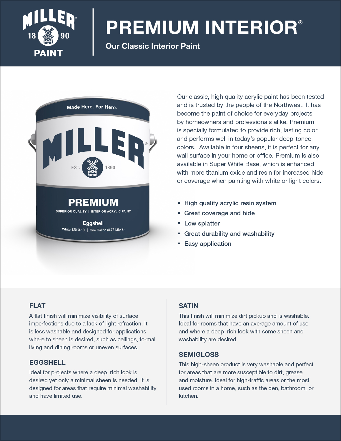 Royal Semi-Gloss High Hiding White Acrylic Latex Paint and Primer Indoor 1  gal. - Miller Industrial
